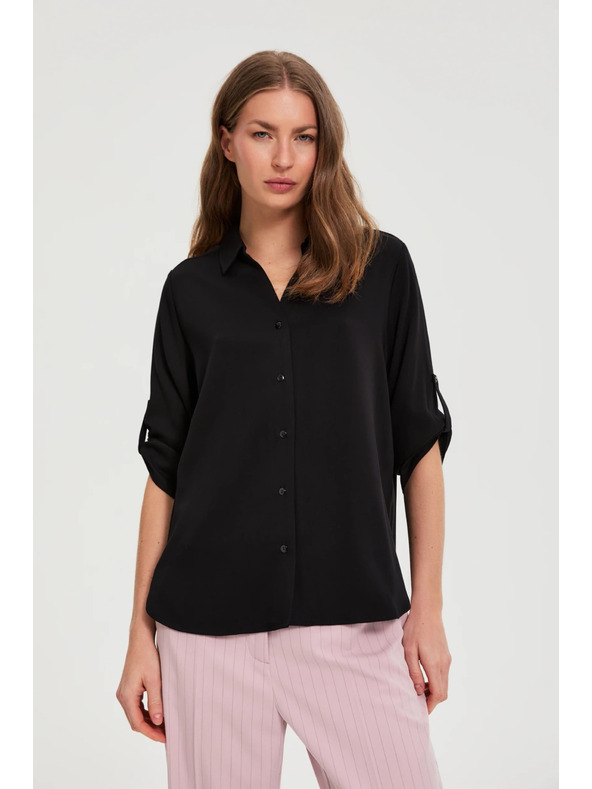 Moodo Črna viskozna srajca Moodo