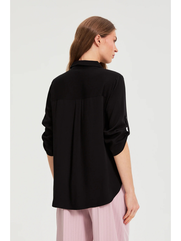 Moodo Črna viskozna srajca Moodo