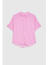 Moodo Rožnata črtasta srajca Moodo