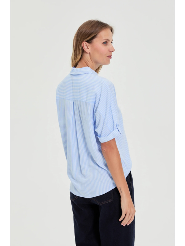 Moodo Svetlo modra črtasta srajca Moodo