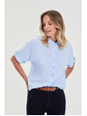 Moodo Svetlo modra črtasta srajca Moodo