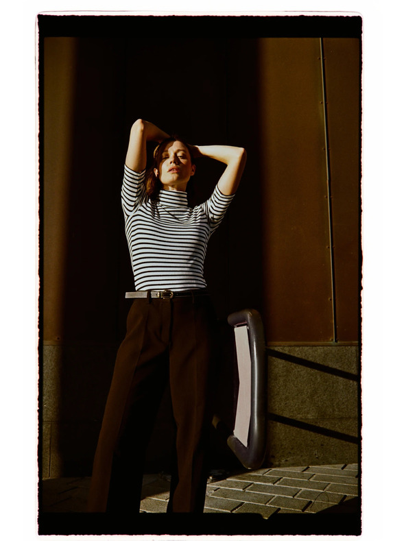 Moodo Majica z ovratnikom v črtah Moodo