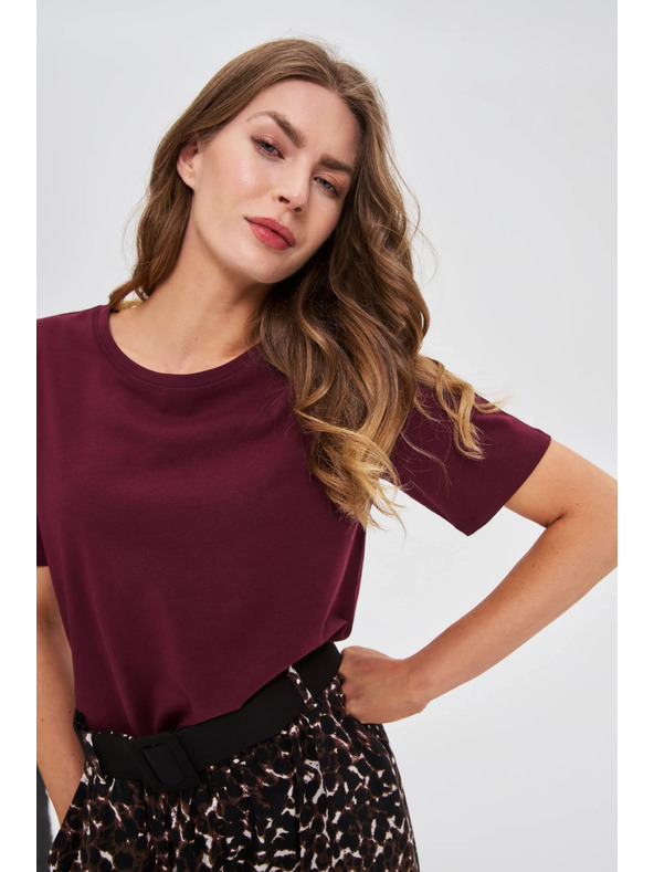 Moodo Gladka vinsko rdeča majica Moodo