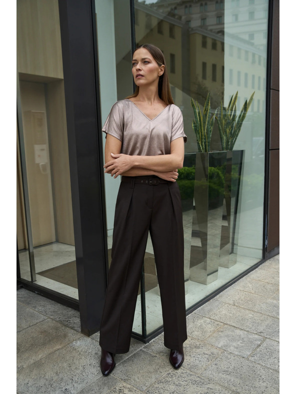 Moodo Bluza iz bleščečega materiala rožnate barve Moodo