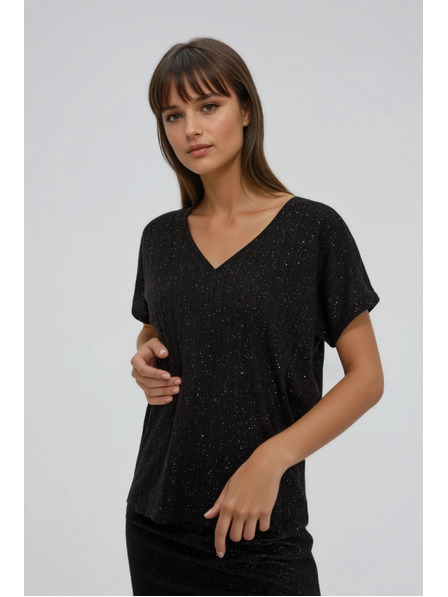 Moodo Sijoč top z vezavo zadaj črne barve Moodo