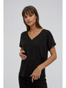 Moodo Sijoč top z vezavo zadaj črne barve Moodo