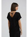 Moodo Sijoč top z vezavo zadaj črne barve Moodo