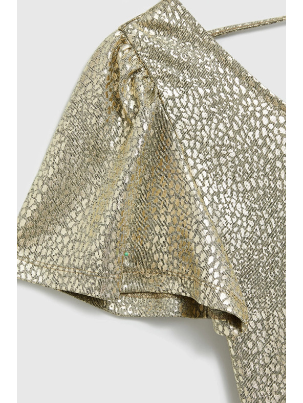 Moodo Bluza z napihnjeni rokavi zlate barve Moodo