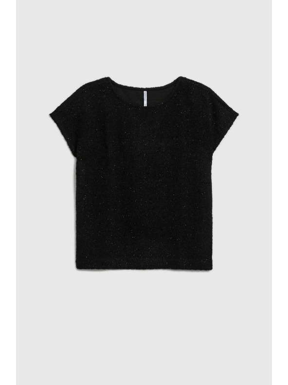 Moodo Sijoč top s kratkimi rokavi črne barve Moodo