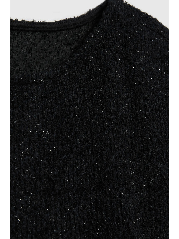 Moodo Sijoč top s kratkimi rokavi črne barve Moodo