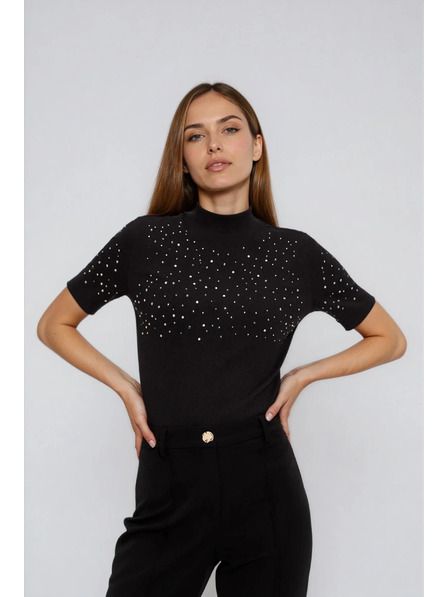 Moodo Črna majica s kratkimi rokavi Moodo