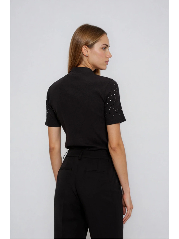 Moodo Črna majica s kratkimi rokavi Moodo