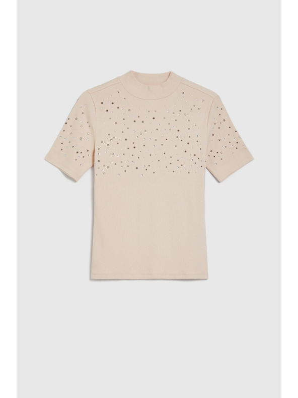 Moodo Bež bluza z žepi Moodo