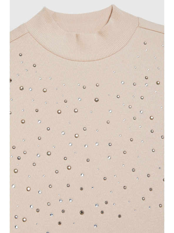 Moodo Bež bluza z žepi Moodo