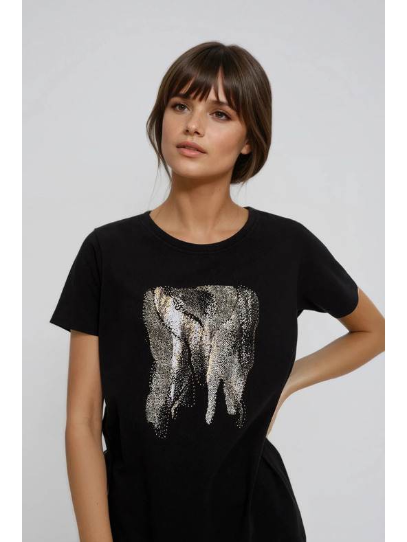 Moodo Bluza s potiskom črne barve Moodo