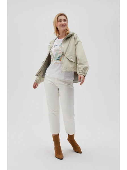 Moodo Kratka jakna s kapuco olivne barve Moodo