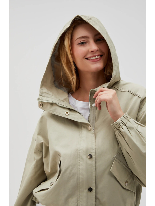Moodo Kratka jakna s kapuco olivne barve Moodo