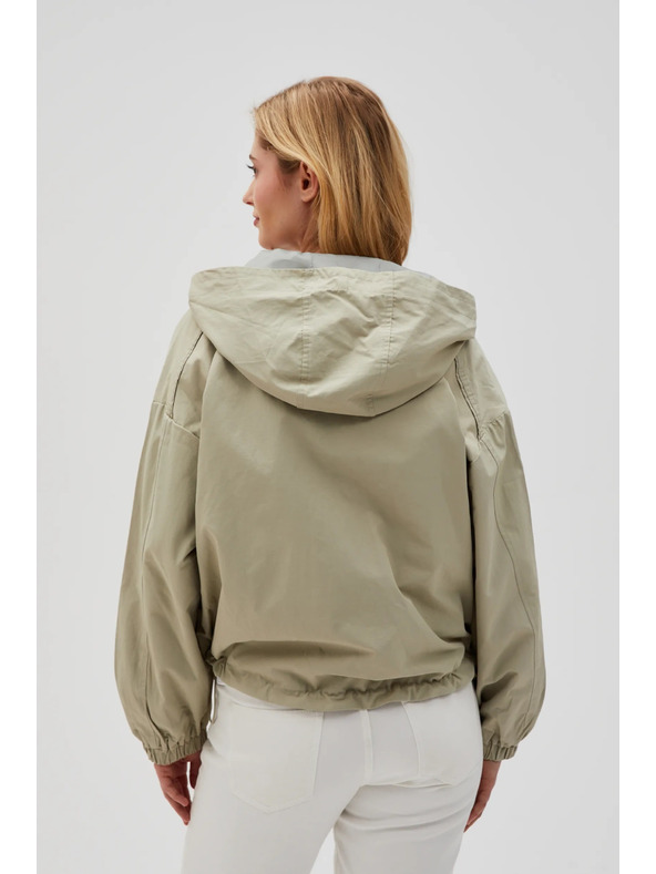 Moodo Kratka jakna s kapuco olivne barve Moodo