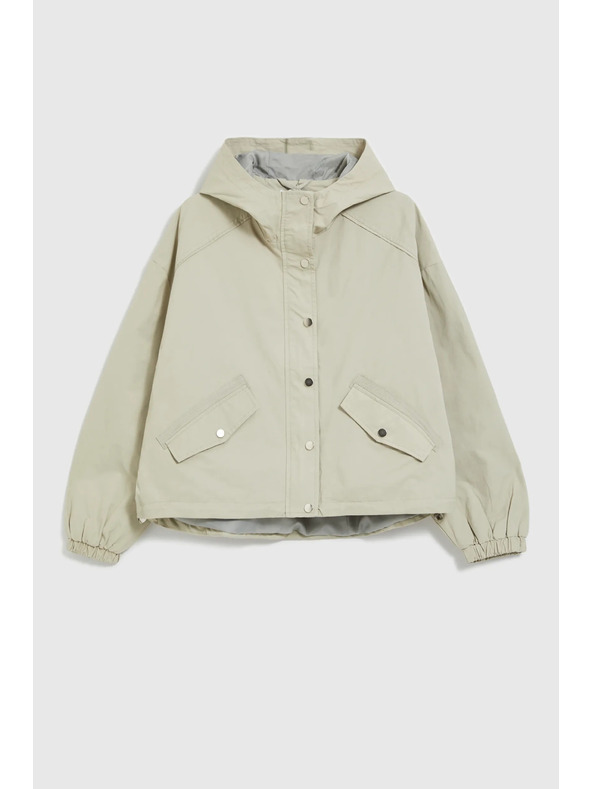 Moodo Kratka jakna s kapuco olivne barve Moodo