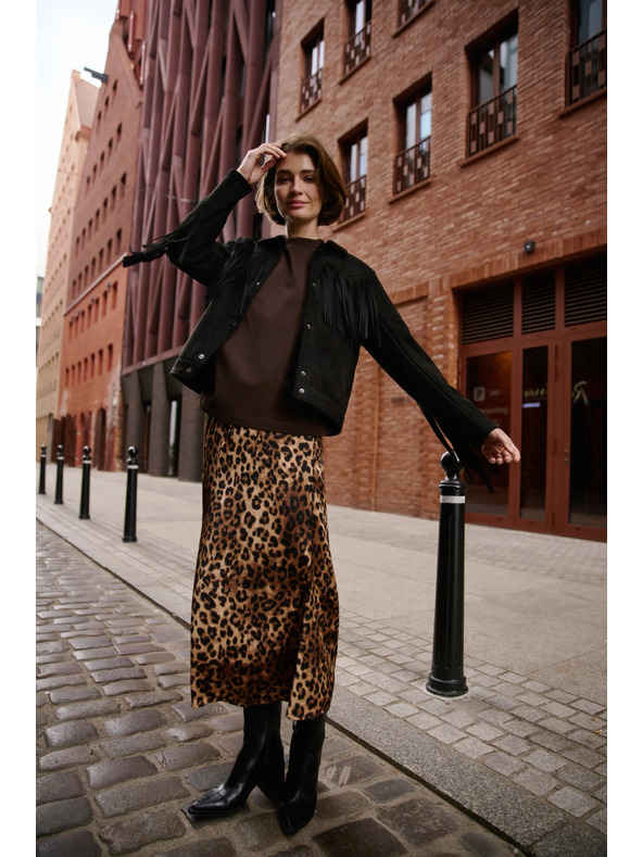 Moodo Črna jakna z resicami Moodo