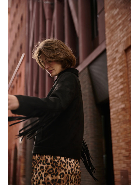 Moodo Črna jakna z resicami Moodo