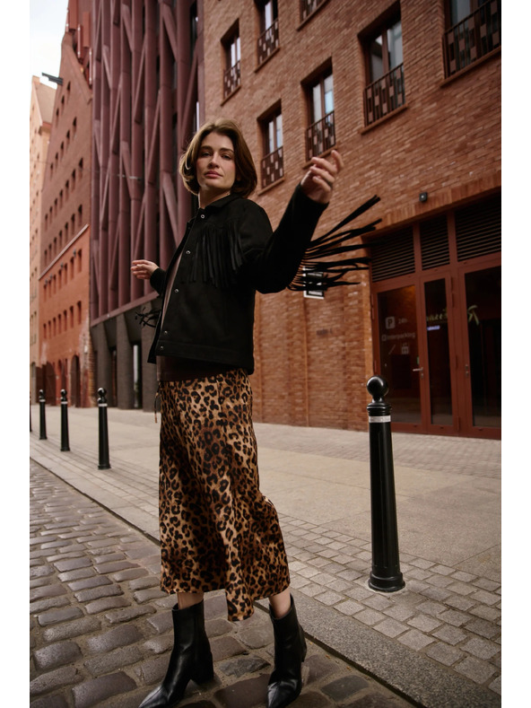 Moodo Črna jakna z resicami Moodo