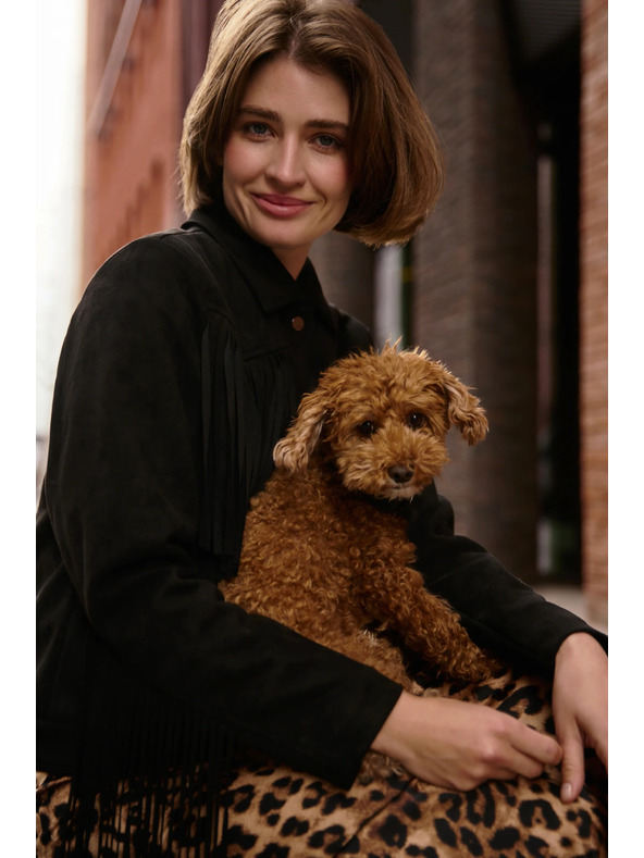 Moodo Črna jakna z resicami Moodo