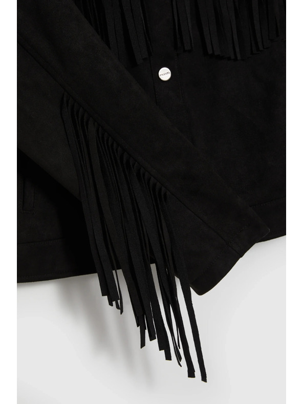 Moodo Črna jakna z resicami Moodo
