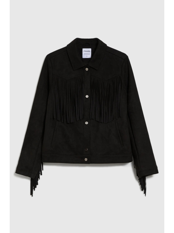 Moodo Črna jakna z resicami Moodo