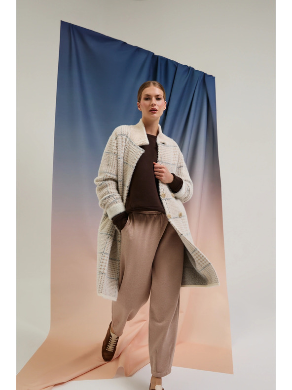 Moodo Karirast bež plašč Moodo