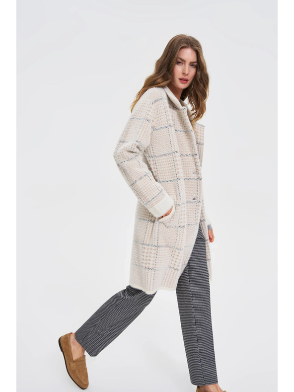 Moodo Karirast bež plašč Moodo