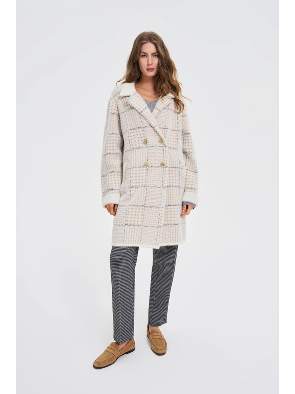 Moodo Karirast bež plašč Moodo