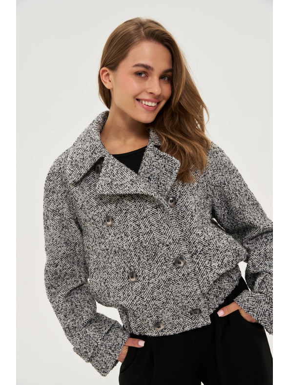 Moodo Kratek črno-bel plašč Moodo