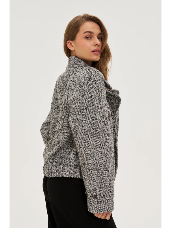 Moodo Kratek črno-bel plašč Moodo