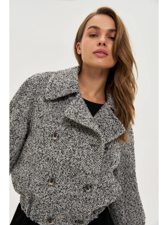 Moodo Kratek črno-bel plašč Moodo