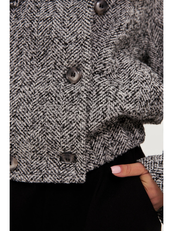 Moodo Kratek črno-bel plašč Moodo