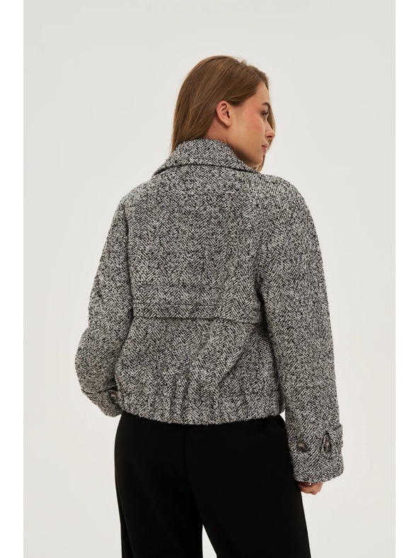 Moodo Kratek črno-bel plašč Moodo