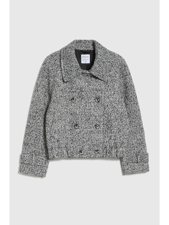 Moodo Kratek črno-bel plašč Moodo