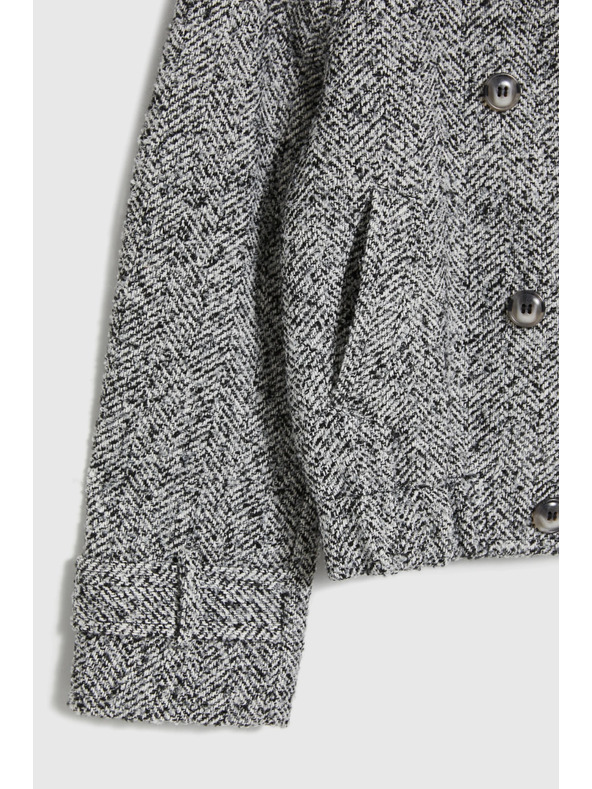 Moodo Kratek črno-bel plašč Moodo