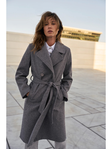 Moodo Siv plašč z pasom Moodo