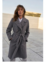 Moodo Siv plašč z pasom Moodo