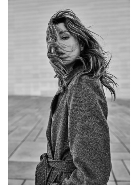 Moodo Siv plašč z pasom Moodo