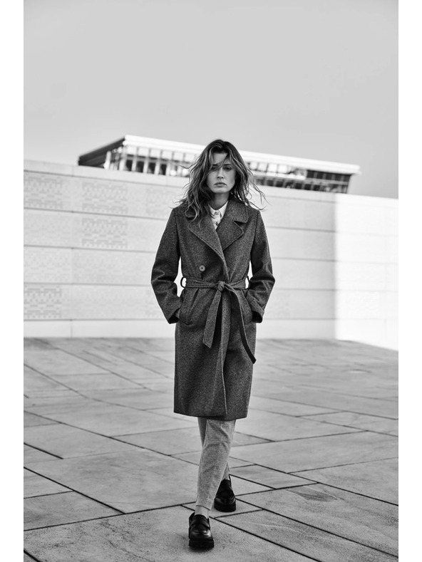 Moodo Siv plašč z pasom Moodo