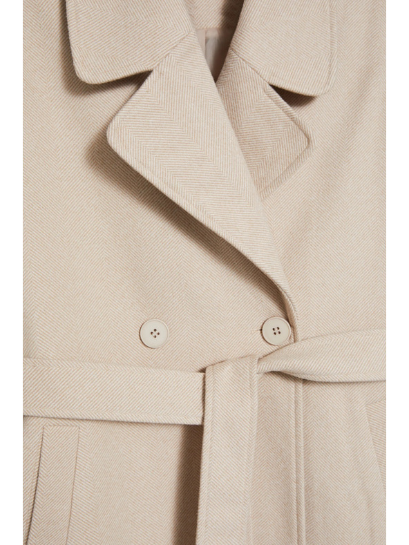 Moodo Plašč z pasom bež barve Moodo