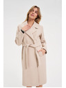 Moodo Plašč z pasom bež barve Moodo