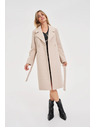 Moodo Plašč z pasom bež barve Moodo