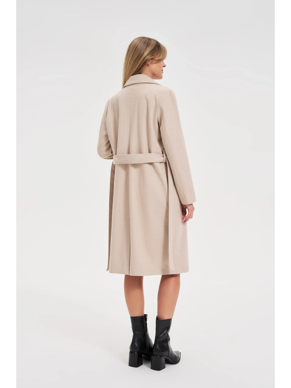 Moodo Plašč z pasom bež barve Moodo