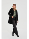 Moodo Dvojredni črni plašč Moodo