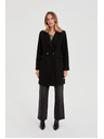 Moodo Dvojredni črni plašč Moodo