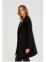 Moodo Dvojredni črni plašč Moodo